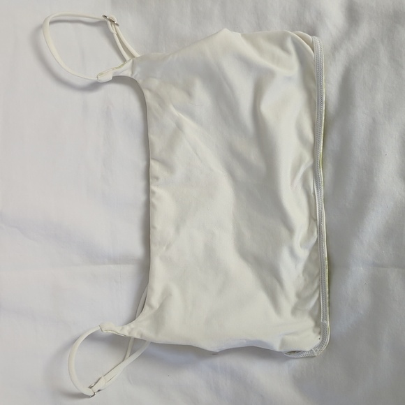 Anthropologie Lyrebird Printed Cotton Bralette Lime Green & White Floral S/M - Picture 4 of 6